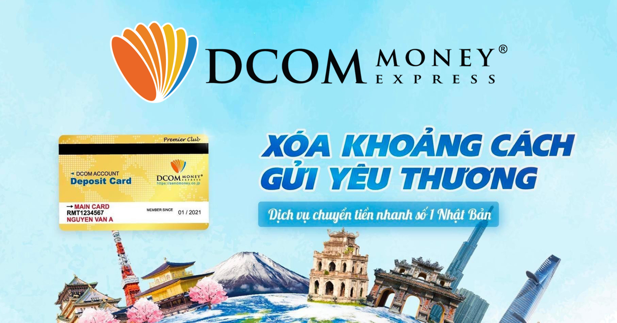Nhà tài trợ DCOM Money Express - Dịch vụ chuyển tiền số 1 Nhật Bản